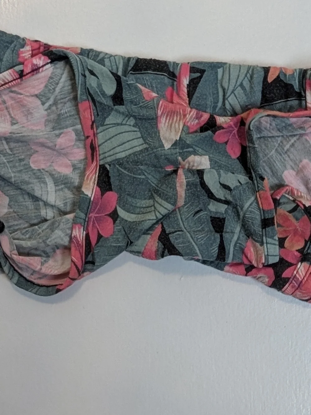 Hurley Black Shorts with Pink Tropical Floral Print